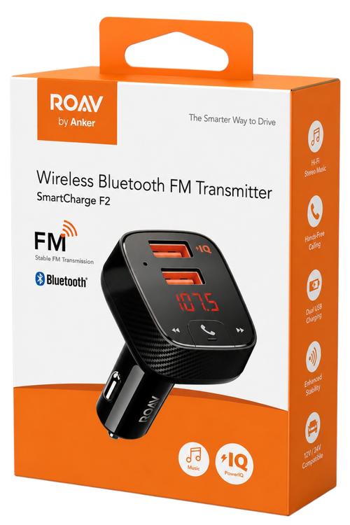 Anker Roav Smart Charge Bluetooth FM Transmitter with Dual USB-A Ports F2